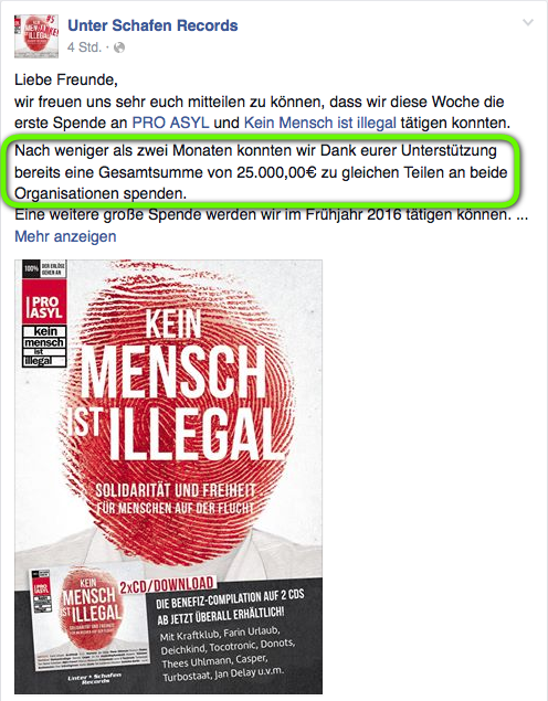 Aktion Arschloch! „Schrei nach Liebe“ in die Charts!